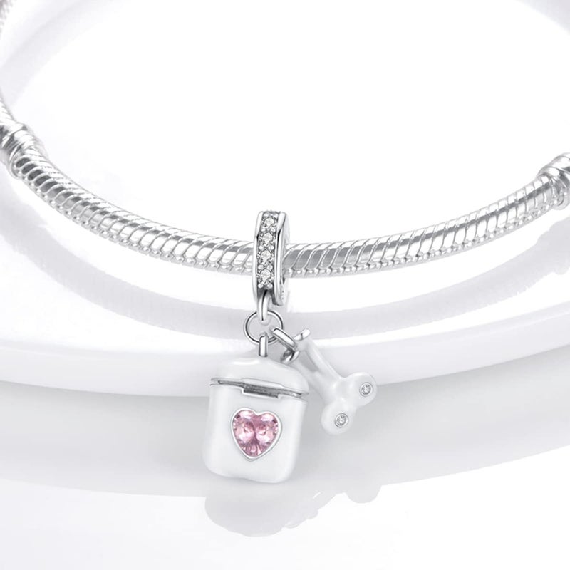 MULA 925 Sterling Silver Charms for Bracelets and Necklaces Family Letters Dangle Pendants Airplane Travel Beads Family Tree Jewelry Charms for Women - Image 2